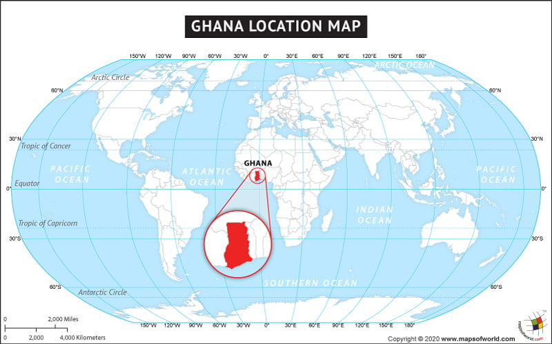 Where Is Ghana Located Location Map Of Ghana