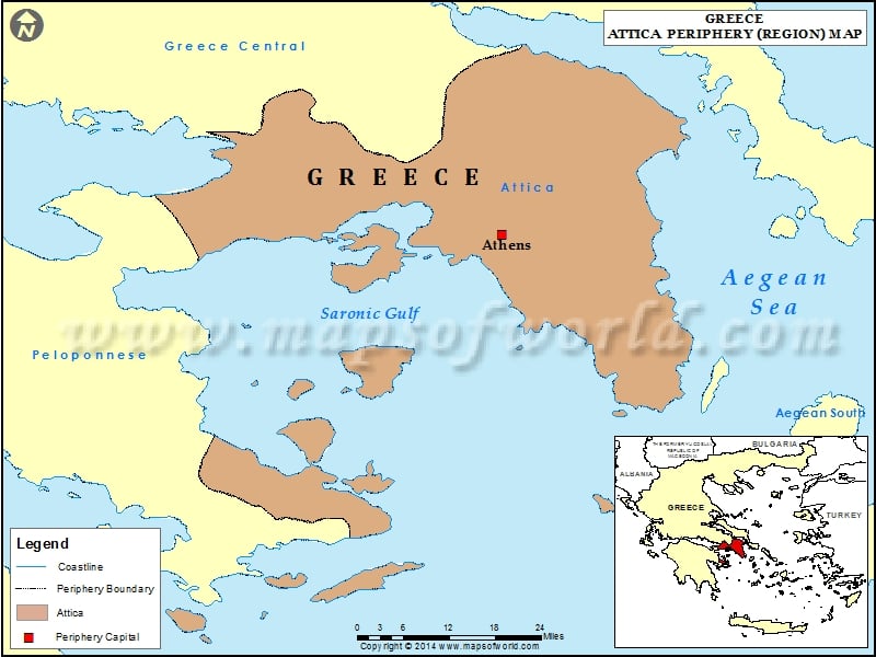 Attica Map Map Of Attica Region Greece