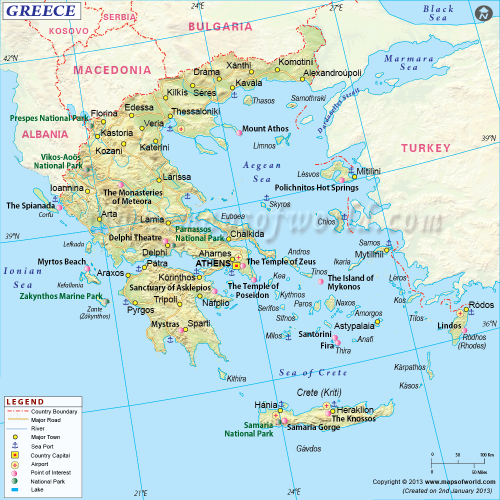Greece Travel Map