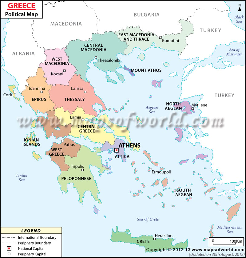 Political Map Of Greece Greece Regions Map