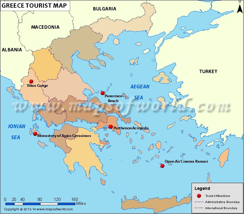 Greece Travel Map Map Of Greece