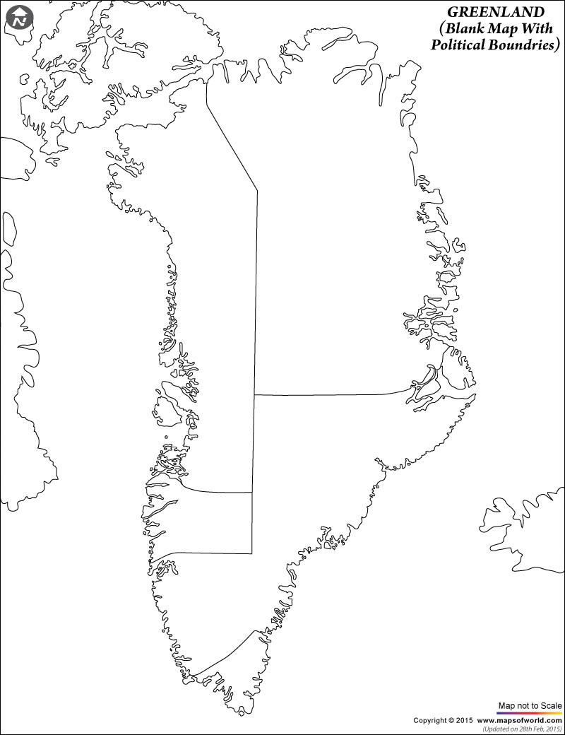 Greenland Blank Map With Poltical Boundries