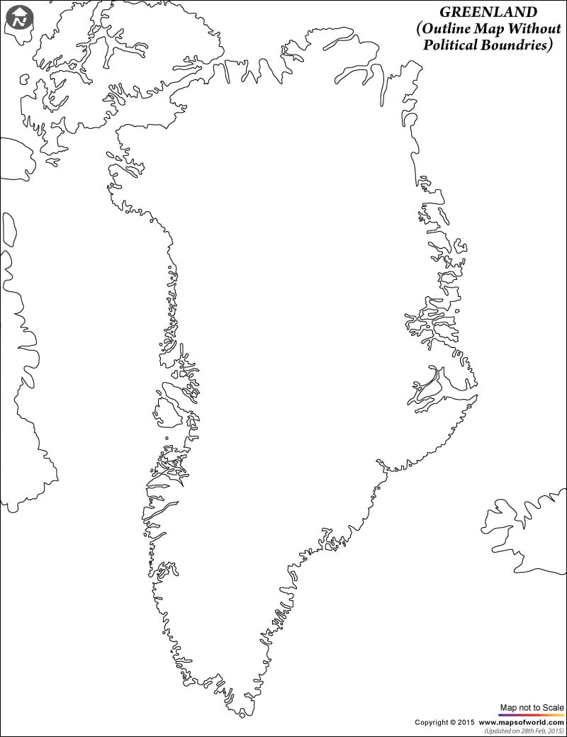 Greenland Outline Map Without Political Boundries