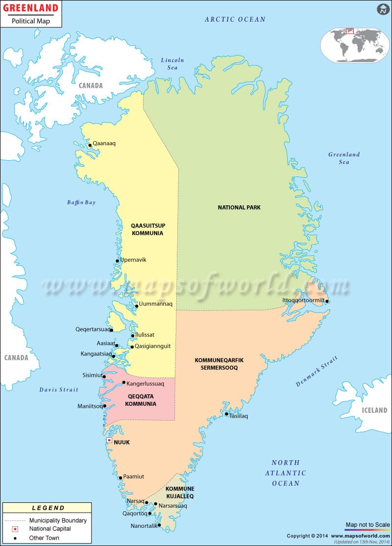 Political Map of Greenland
