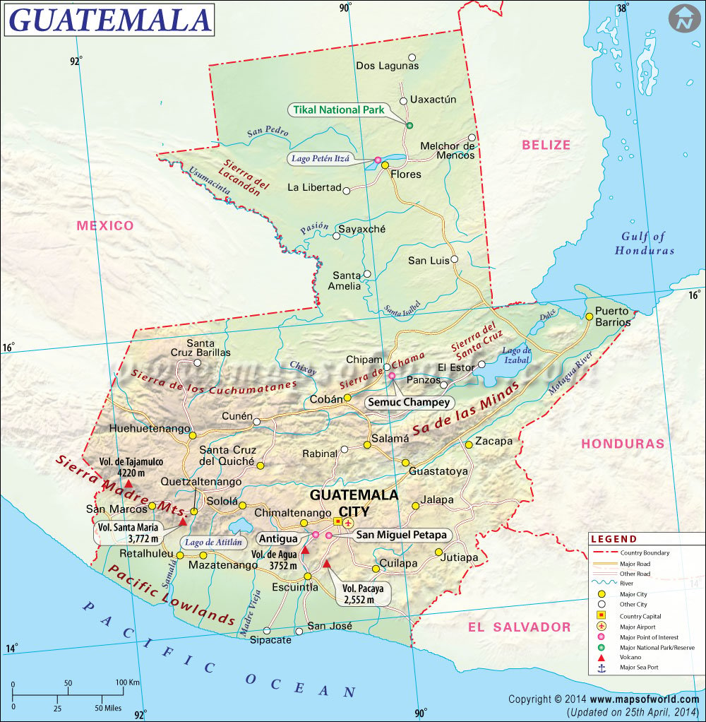 Guatemala Map Map Of Guatemala