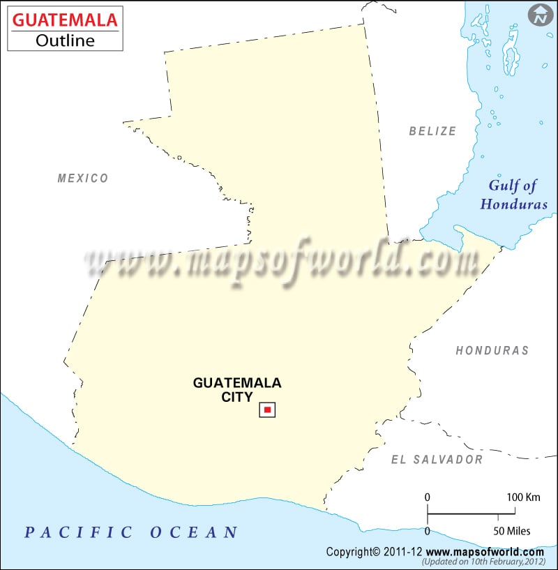 Guatemala Outline Map