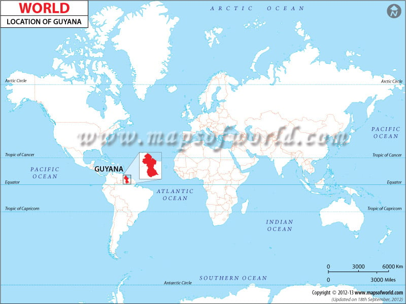 where is guyana on the world map Where Is Guyana Located Location Map Of Guyana where is guyana on the world map