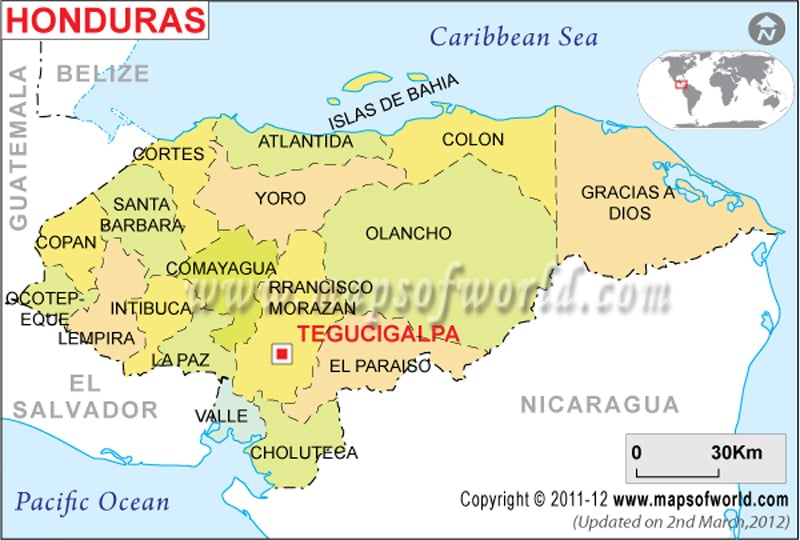 Where Is Honduras Located Location Map Of Honduras
