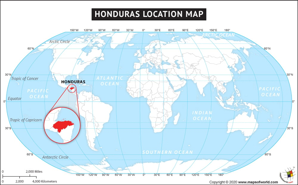 Where Is Honduras Located Location Map Of Honduras
