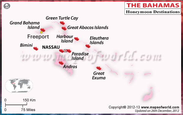 The Bahamas Honeymoon Destinations Map