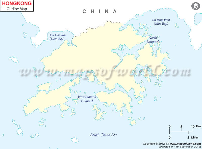 Hong Kong Outline Map