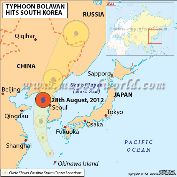 Map of Typhoon Bolaven Storm Path