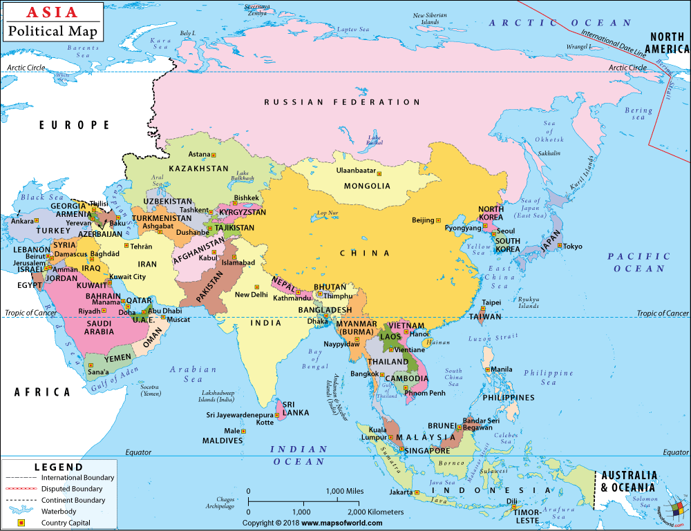 What Are The 48 Countries In Asia Map 