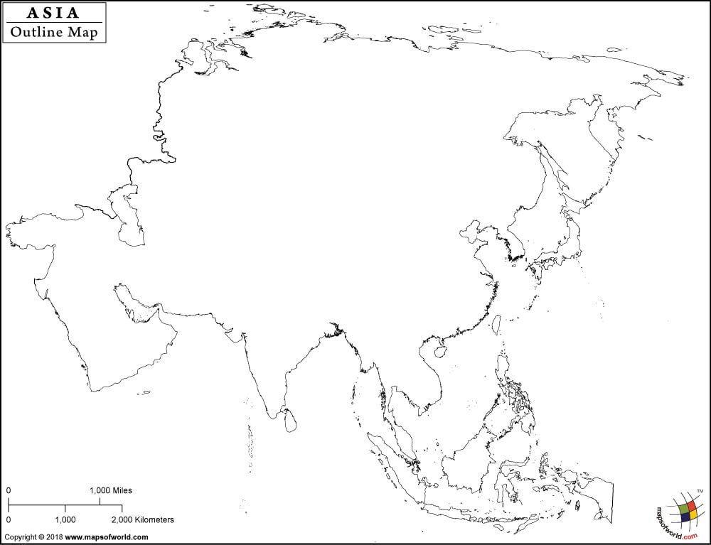 Outline Map Of Asia Printable Outline Map Of Asia