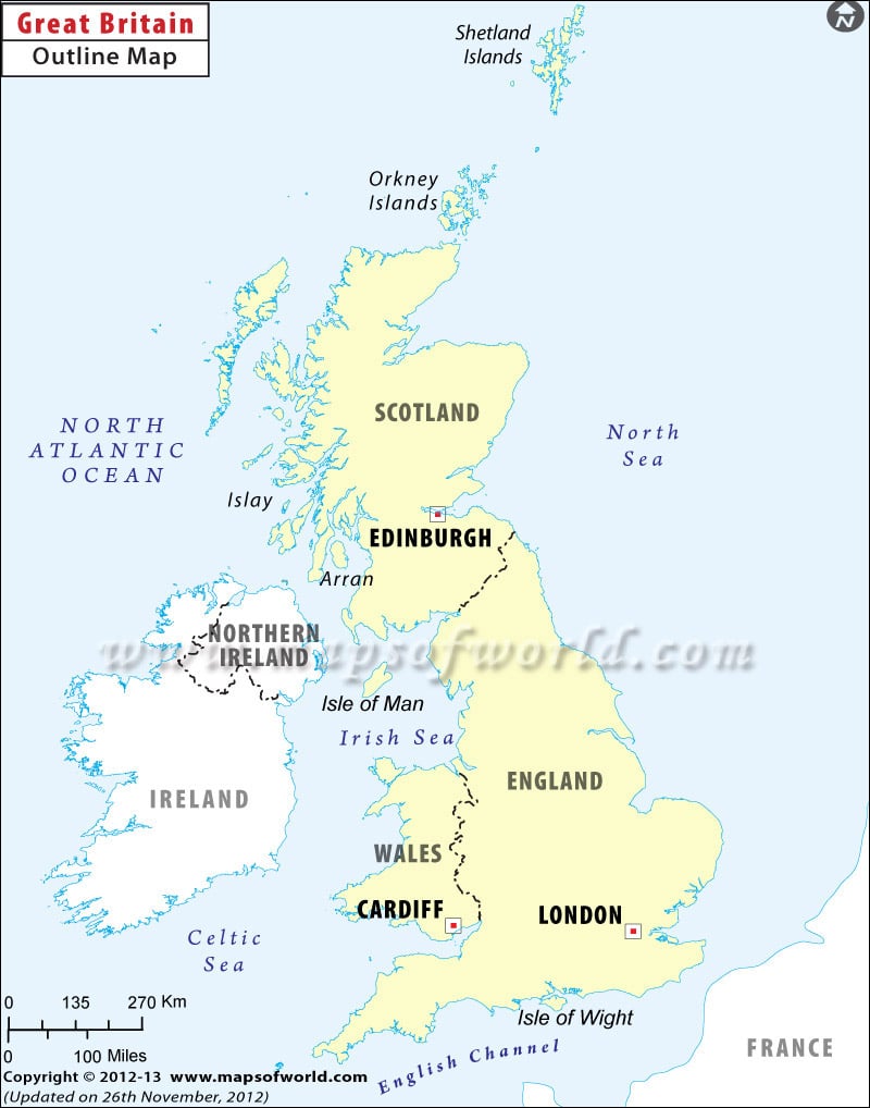 Blank Map Of Britain Outline Map Of Britain
