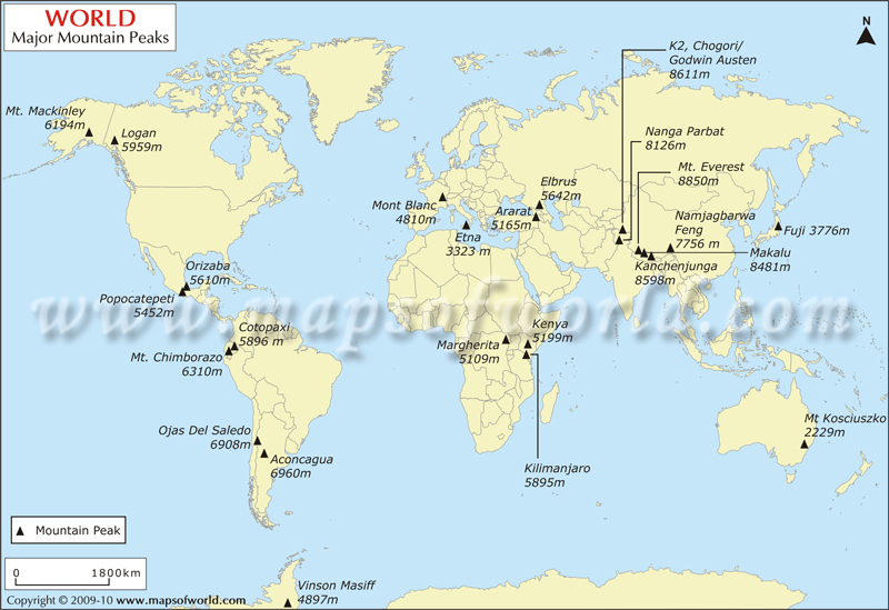 mountains and deserts world map