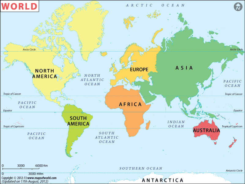 Continents Of The World Map Without Names Map Of World