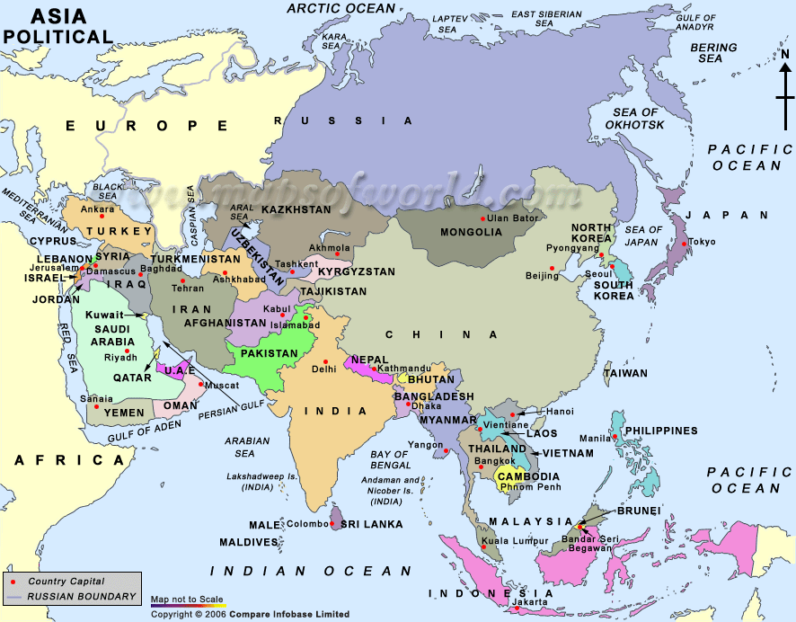 AN ODYSSEY IN THE ORIENT: Map of Asia