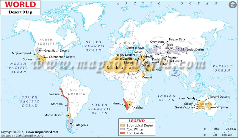 Deserts Of The World Map