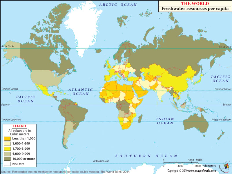 World Freshwater Resources Map