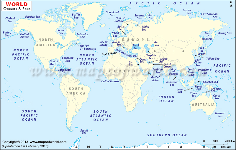 map of the world with oceans and seas labeled World Ocean Map World Ocean And Sea Map map of the world with oceans and seas labeled