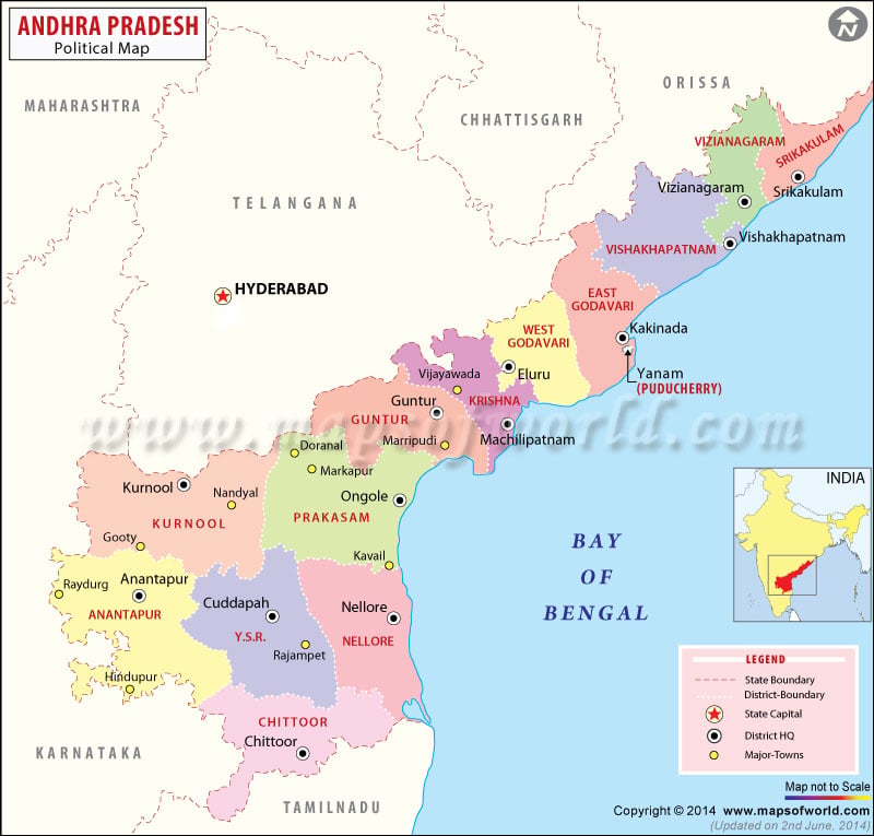 Andhra Pradesh Map Districts In Andhra Pradesh