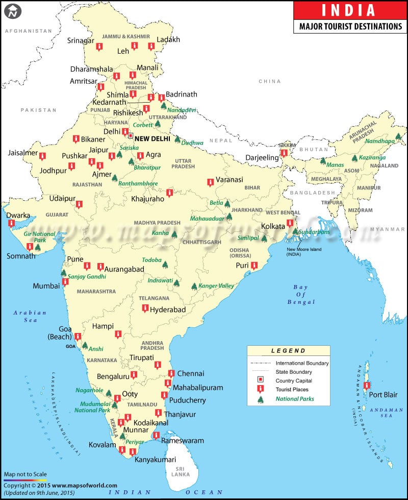 India Travel Map Travel Map Of India