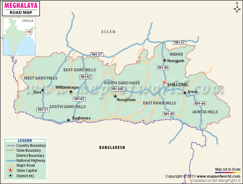 Meghalaya Road Map