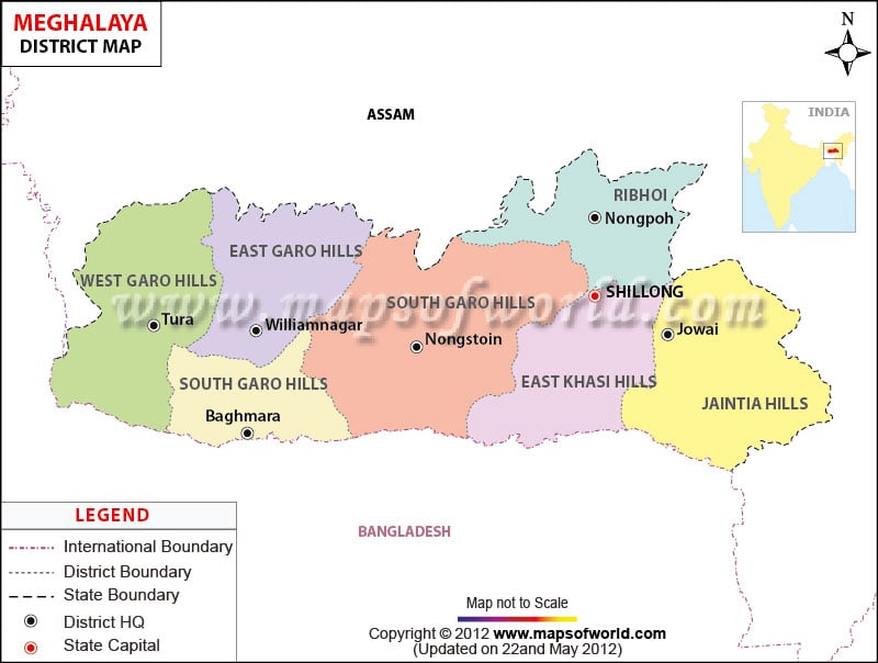 Meghalaya Map Districts In Meghalaya