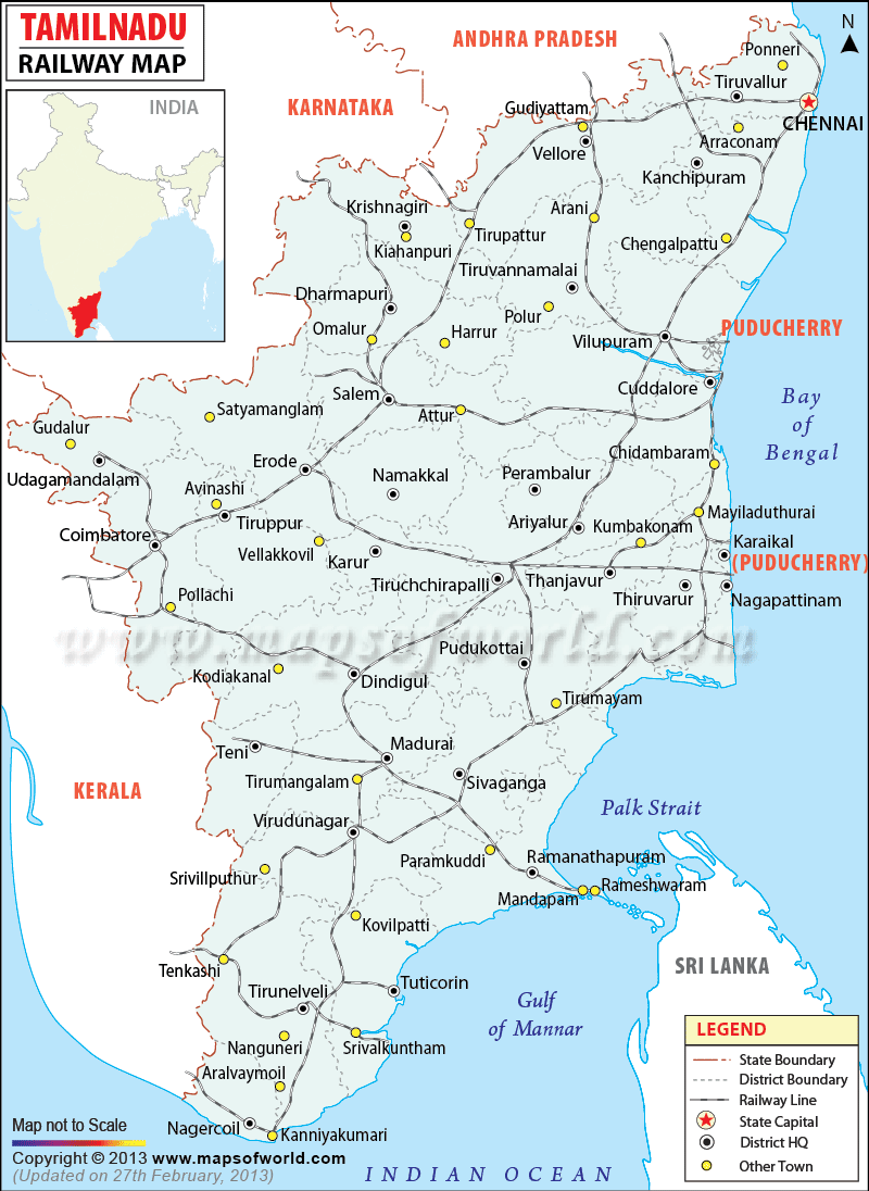 Tamil Nadu Route Map