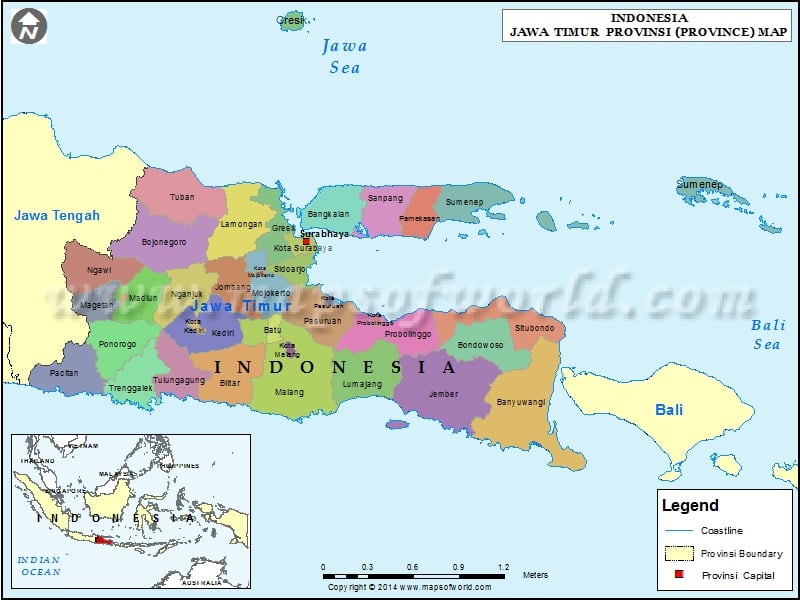 Jawa  Timur  Map  Map  of Jawa  Timur  Province Indonesia