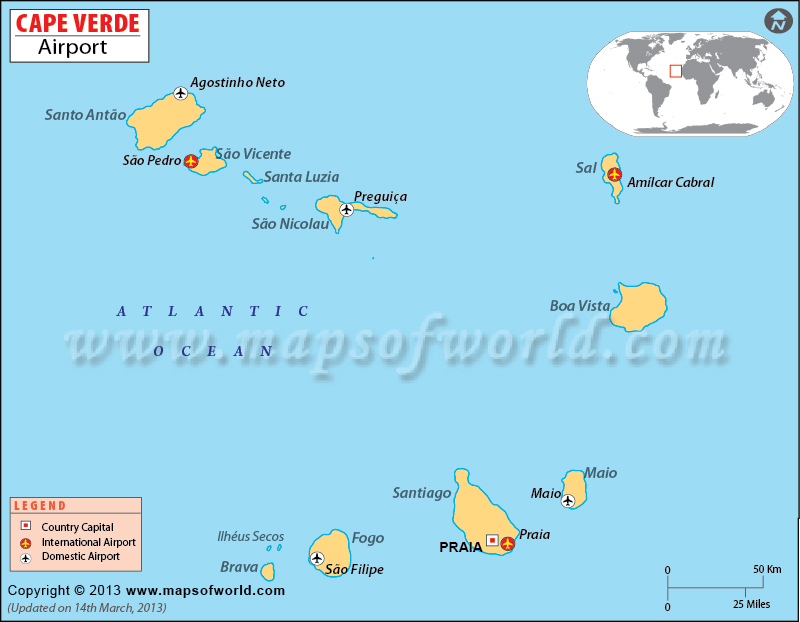 Cape Verde Airports Map