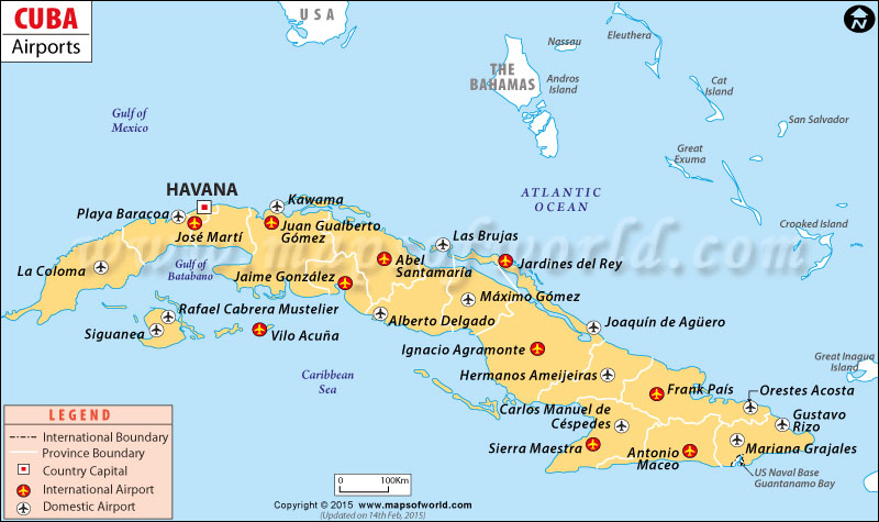 Cuba Airports Map