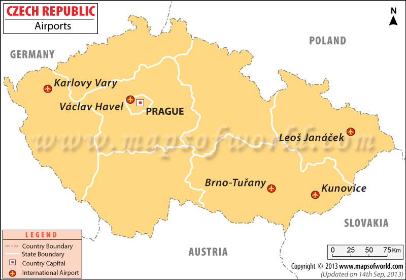 Czech Republic Airports Map