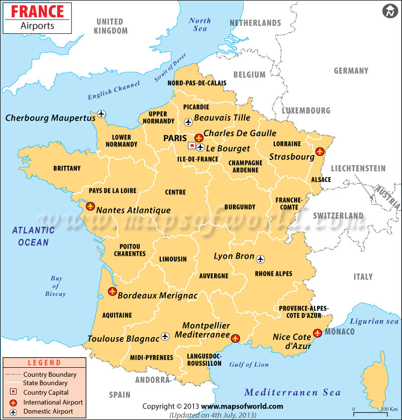 France Airports Map