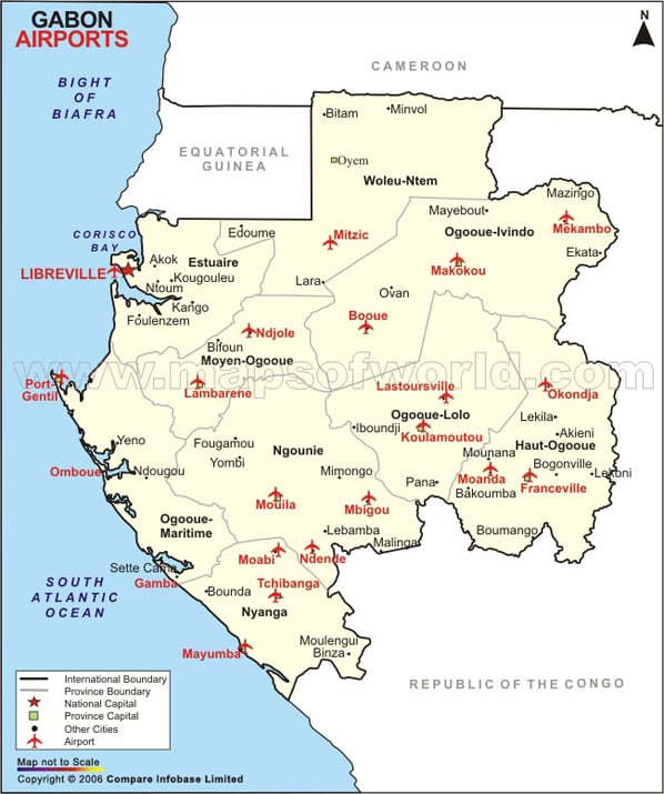Airport Map of Gabon