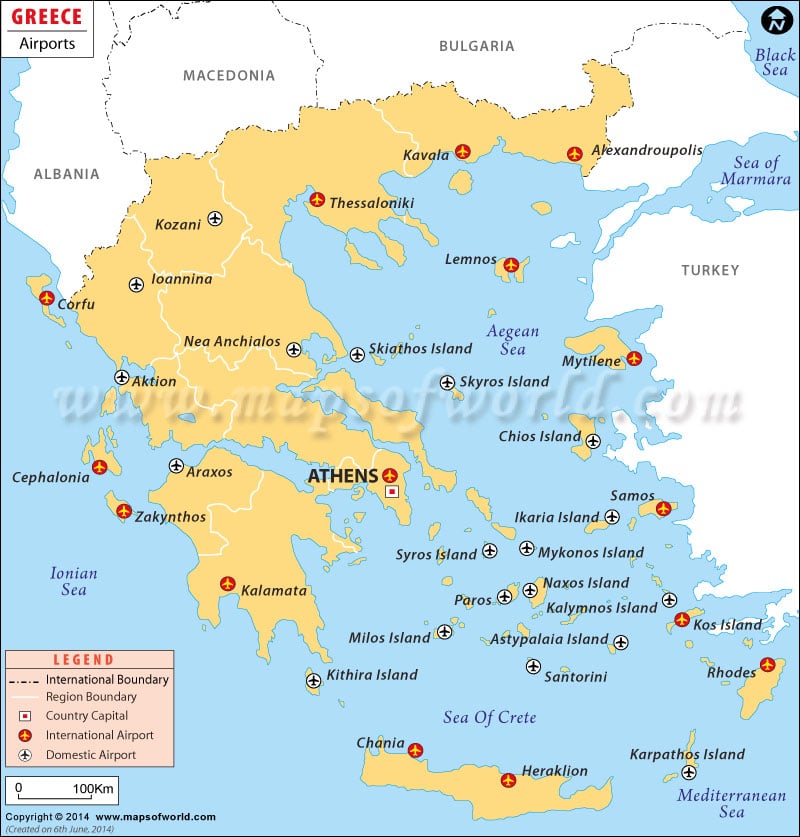 Greece Airport Map