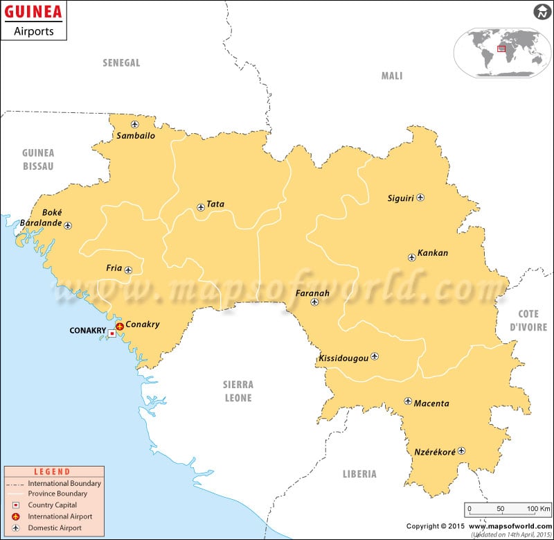 Guinea Airport Map