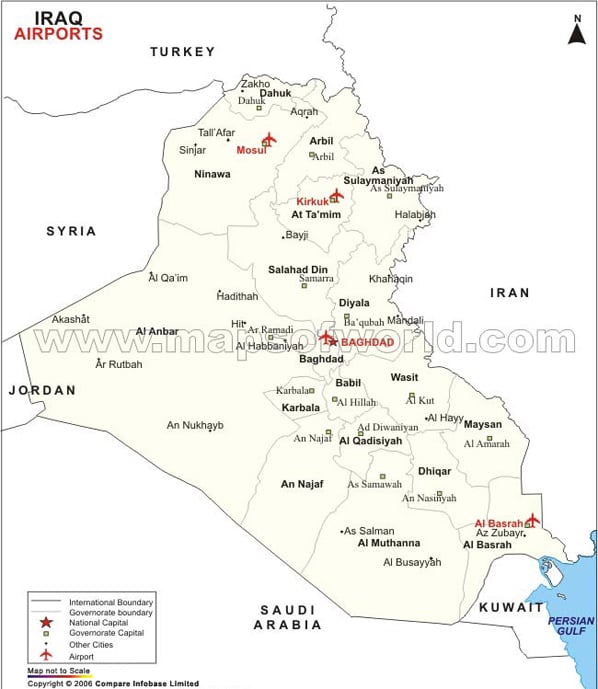 Iraq Airports Map