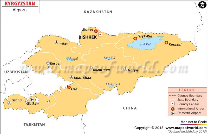 Kyrgyzstan Airports Map