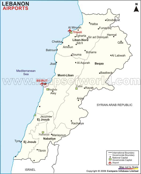 Lebanon Location Map