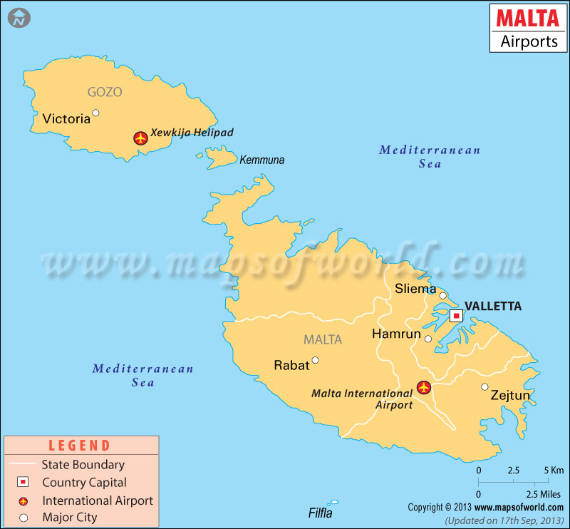 Airports In Malta Malta Airports Map