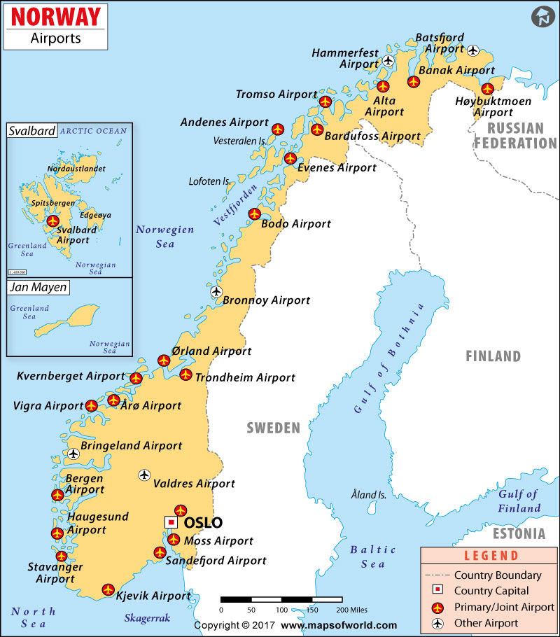 Map of Norway Airports