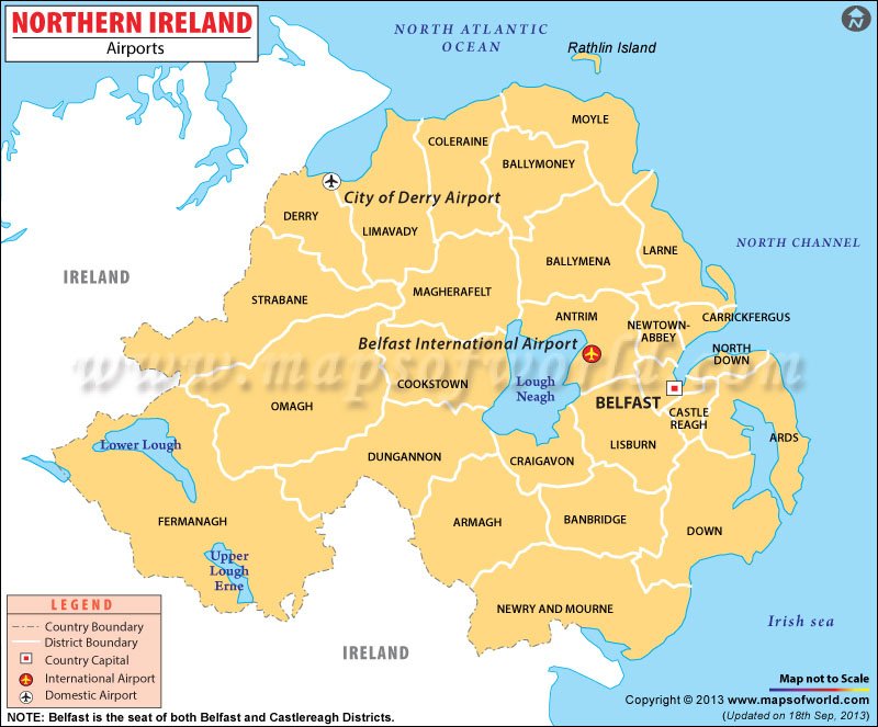 Northern Ireland Airports Map