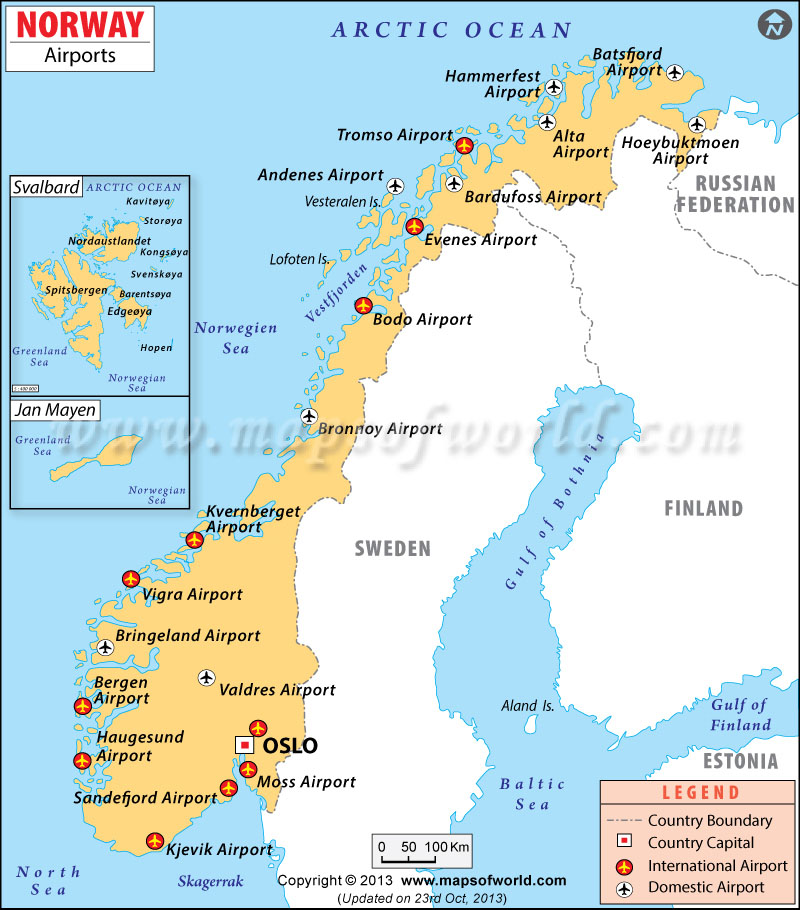 Norway Airports Map