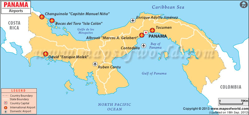 Panama Airports Map