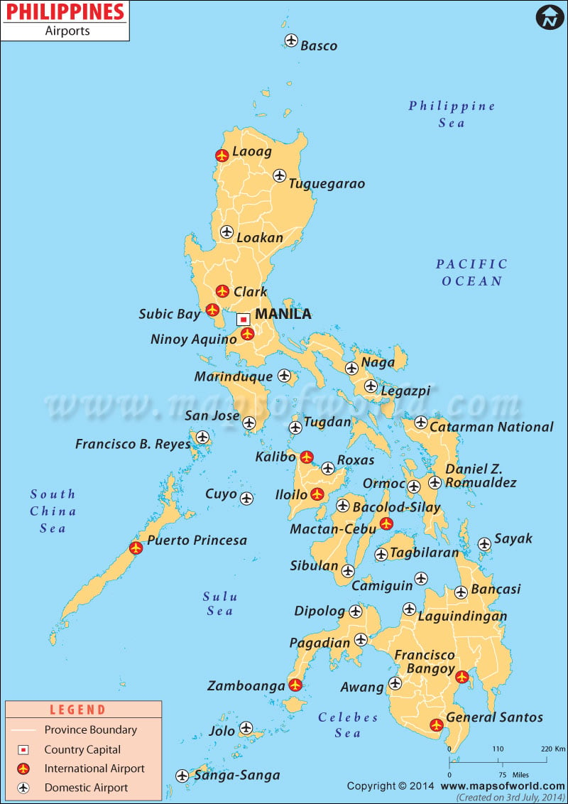 Airports in Philippines, Philippines Airports Map