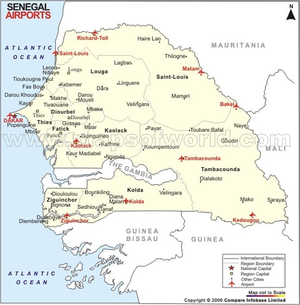 Senegal Airport Map
