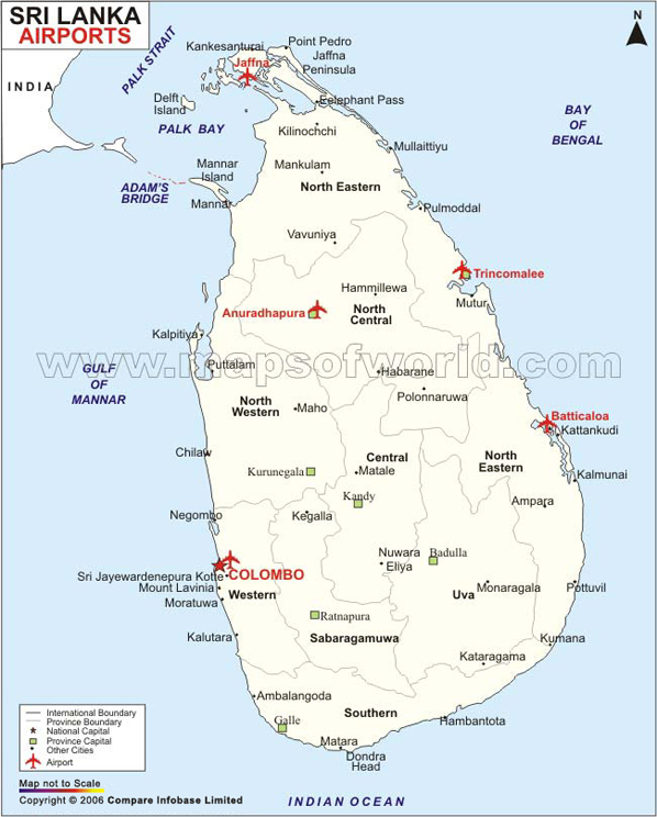 Sri Lanka Airport map