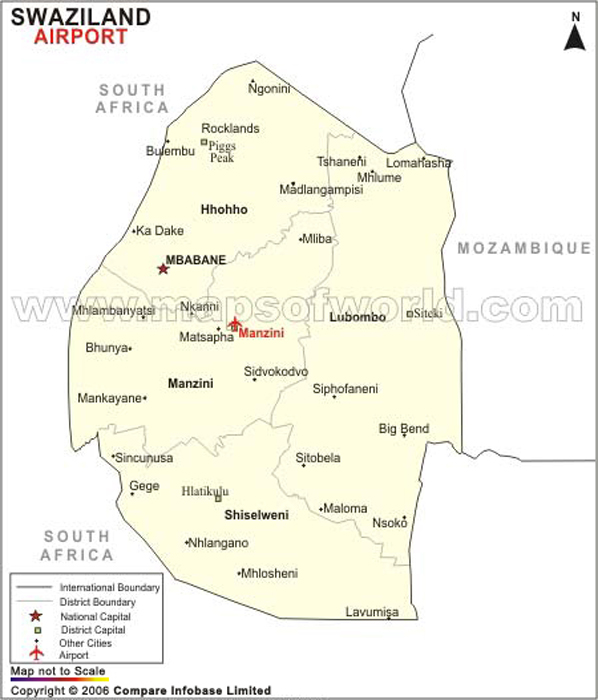 Airport Map of Swaziland